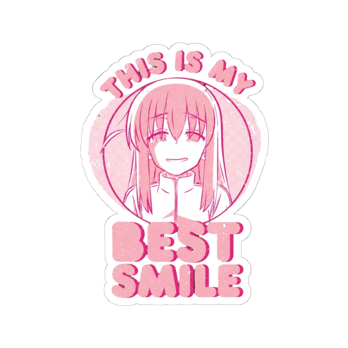 BOCCHI THE ROCK!: THIS IS MY BEST SMILE (GRUNGE STYLE) Sticker - alternate angle 1, merchandise